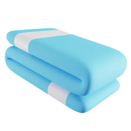 3 D Illustration Of Blue Towels 3D Icon