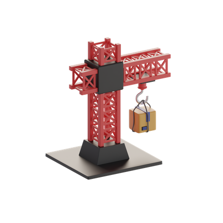 Tower Crane With Boxes  3D Icon