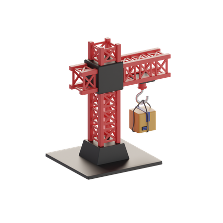 Tower Crane With Boxes  3D Icon