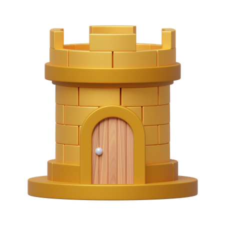 タワーゴールド  3D Icon