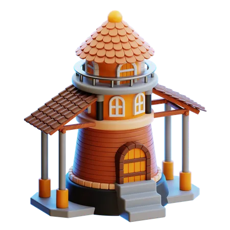 Tower House  3D Icon