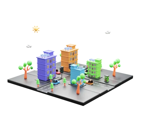 Town  3D Icon