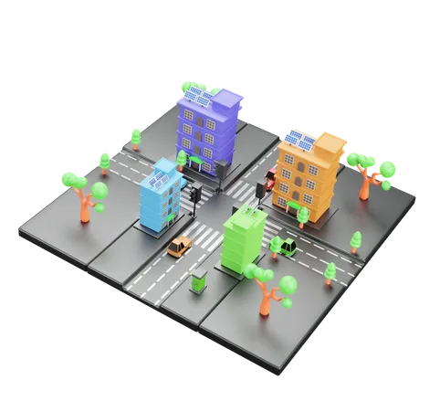 Town  3D Icon