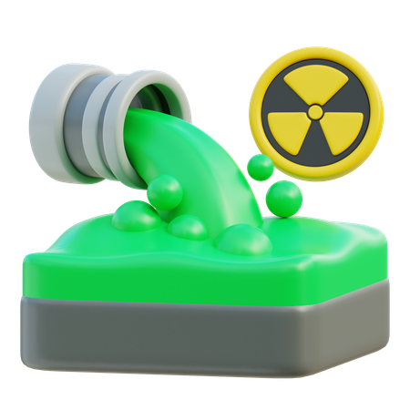 Toxic Waste Spilling into Water  3D Icon