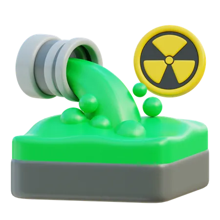 Toxic Waste Spilling into Water  3D Icon