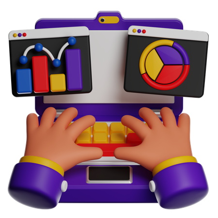 Toy Cash Register With Colored Buttons  3D Icon