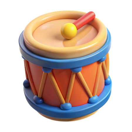 Toy Drum  3D Icon