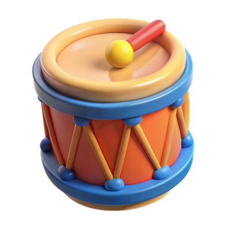 Toy Drum  3D Icon