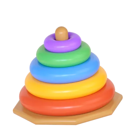 Toy Ring Pyramid Illustration In 3 D Design 3D Icon