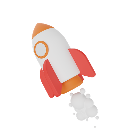 Toy Rocket 3D Illustration