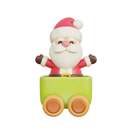 Toy Train With Santa Claus  3D Icon