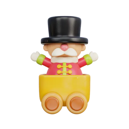 Toy Train With Soldier Nutcracker  3D Icon