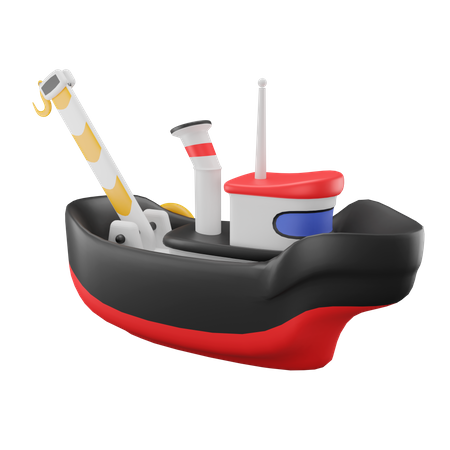 Toy Tugboat 3D Illustration