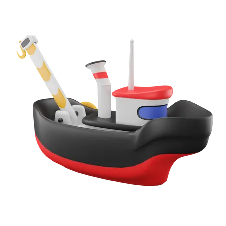 Toy Tugboat  3D Illustration