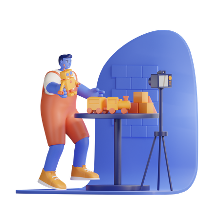 Toys vlogger  3D Illustration