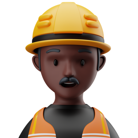 Trabajador de la construcción masculino  3D Icon