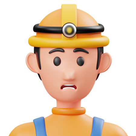 Trabajador minero  3D Icon