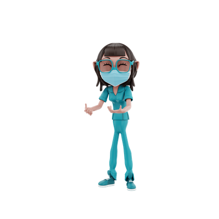 Trabajadora de salud  3D Icon