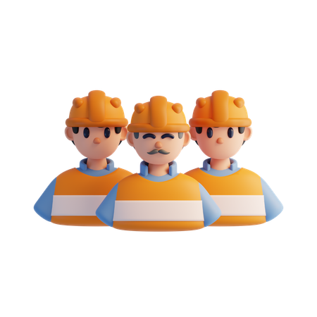 Trabajadores  3D Icon