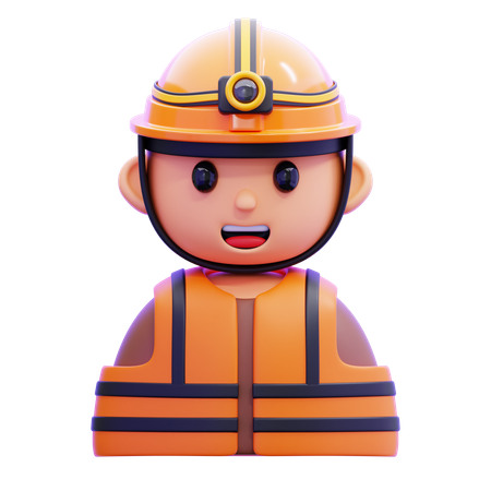 Trabalhador da construção  3D Icon