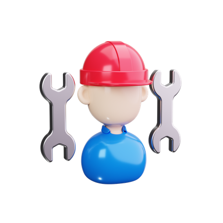 Trabalhador da construção  3D Icon