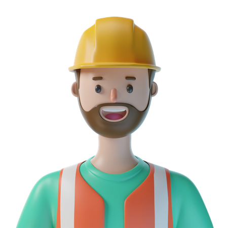 Trabalhador da construção civil masculino  3D Icon
