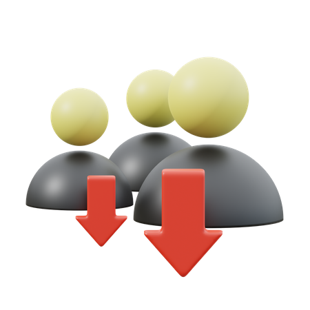 Trabalhadores diminuem  3D Icon