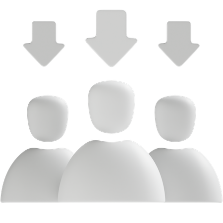 Trabalhadores diminuíram  3D Icon