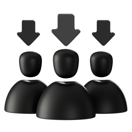 Trabalhadores diminuíram  3D Icon