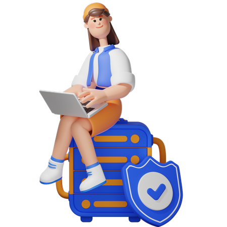 Trabalhando na segurança do servidor  3D Icon