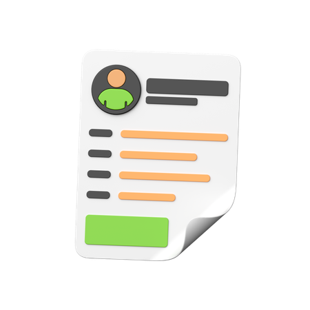Trabalho de Curriculum Vitae  3D Icon