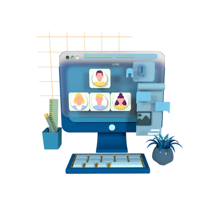 Trabalho on-line  3D Icon