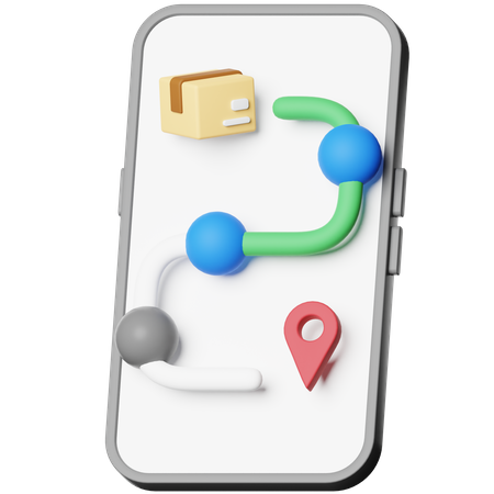 Tracking Package On App  3D Icon