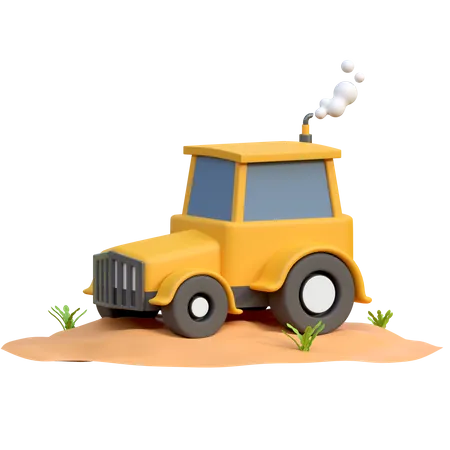 Tracteur Agricole Agriculture Moderne Ferme Icone 3 D Illustration 3D Icon