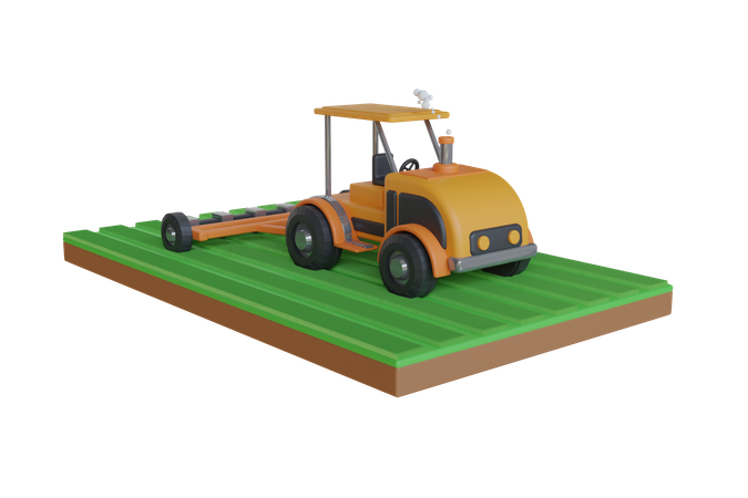 Tracteur de terrain  3D Illustration