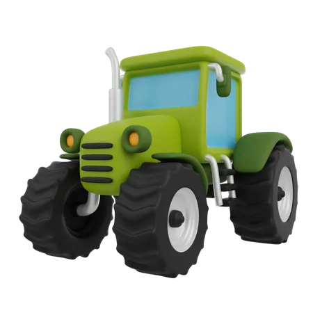 Farm Vehicle Or Tractor 3 D Render Icon 3D Icon