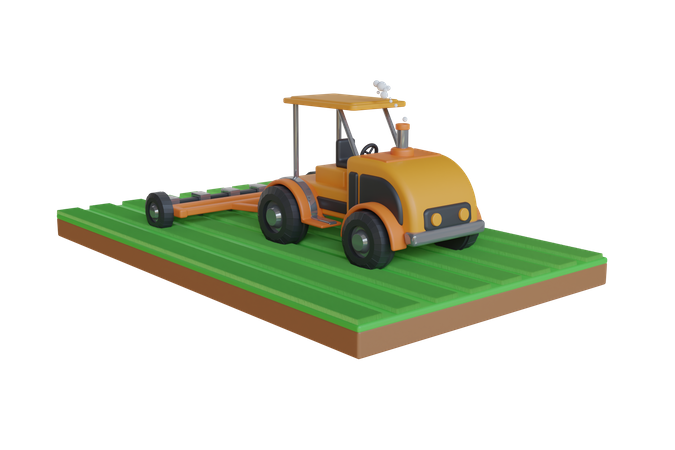 Tractor de campo  3D Illustration