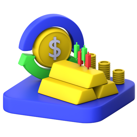 Tradding gold  3D Icon