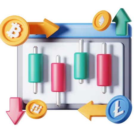Cryptocurrency Trading 3 D Icon 3D Icon