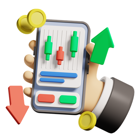 Trading and Invest app  3D Icon