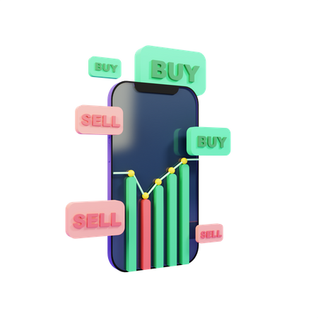 Trading App  3D Illustration