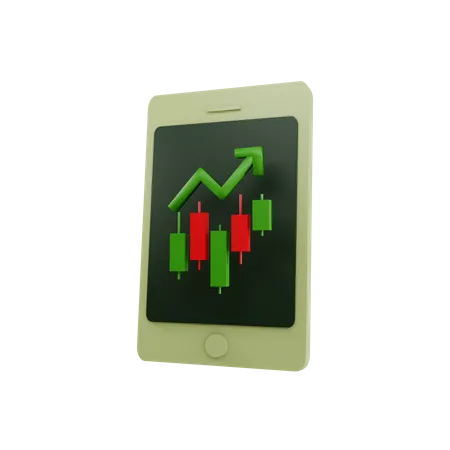 Trading-App auf dem Gerät  3D Illustration