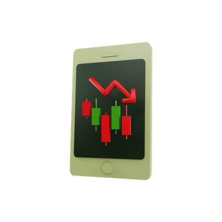 Trading-App auf dem Smartphone  3D Illustration