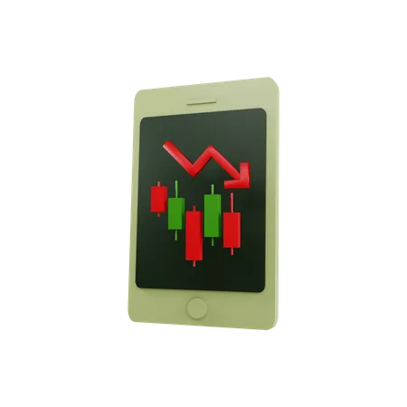 Trading-App auf dem Smartphone  3D Illustration