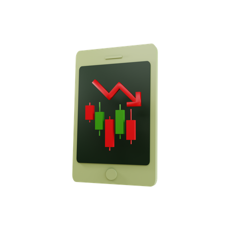 Trading App on smartphone  3D Illustration