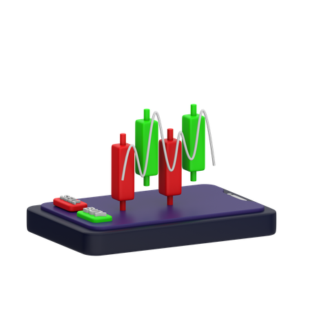 Trading Chart  3D Icon