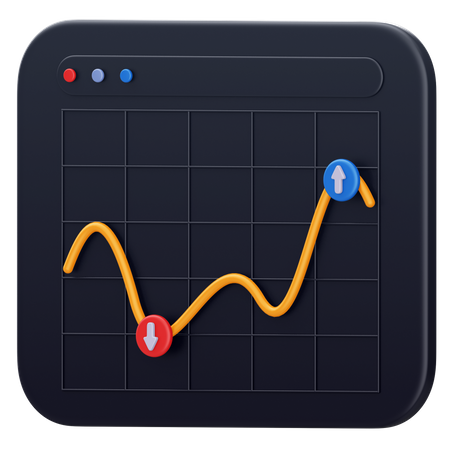 Trading Chart  3D Icon