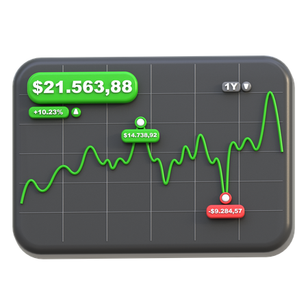 Trading Chart  3D Icon