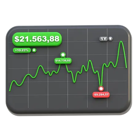 Trading Chart  3D Icon