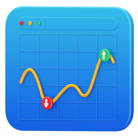 Trading Chart  3D Icon